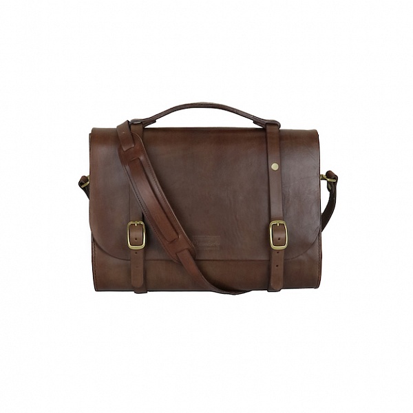 Leather Briefcase - hnědá | Promise Clothing