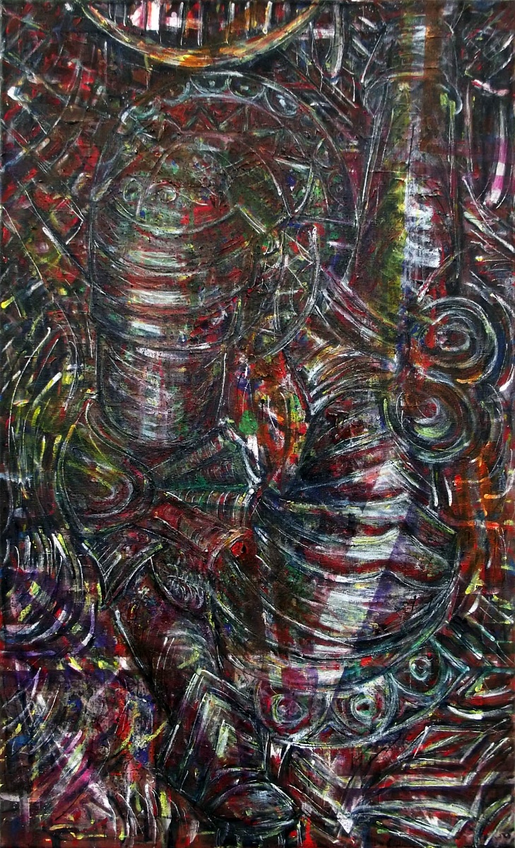 Armored Arms, kombinovaná technika na plátně, 60x100cm, 2016 | Armored Arms