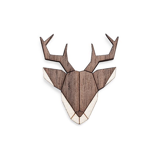 Dámská dřevěná brož Deer Brooch