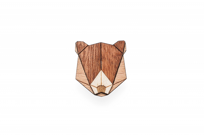 Dámská dřevěná brož Bear Brooch